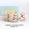 Juego de taza de café con platillo, cafetera de cerámica vintage azul y floral, taza de café, taza de té de la tarde inglesa, juego de té