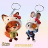 Dibujos Animados Zootopia Periférico Lindo Vínculo Nick Pareja Acrílico Mochila Llavero Colgante Regalo