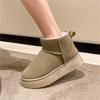 Botas de nieve nuevas de invierno para mujer, zapatos planos cortos de algodón del noreste, de comercio exterior, de terciopelo, con suela gruesa de 4 cm, botas de nieve cálidas para mujer