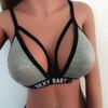 W0835 roupa íntima letra elástico top feminino moda europeia e americana sexy primavera e verão novo foto real em estoque