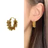Aretes de Aro con Perlas Redondas Estilo Coreano, Clips para Oreja con Perlas Estilo Hong Kong Vintage, Aretes Únicos y de Alta Gama Que No Chocan con Otros Estilos