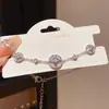Pulsera Ajustable de Oro Real de 18K Electrochapado con Circonita Francesa Redonda Tipo Estrella Lujo Accesible Gama Alta Exquisita Elegante Joyería de Mano