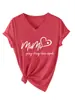 Mimi reza abraço amor Amazon eBay loja independente casual simples feminina gola V manga curta camiseta camada base