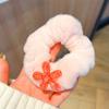 Accesorios para el cabello de felpa de otoño e invierno con forma de colon, anillo para el cabello, lindo oso de polvo dorado, cinturón de goma para estudiantes de dibujos animados para niñas, accesorios para el cabello
