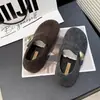 Roupas de Exterior Quentes Sapatos Birkenstock Personalizados Temporada de Nicho Outono e Inverno Forro de Lã Cinza Novos Sapatos Peludos Birkenstock Sapatos de Algodão Femininos