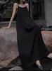 Vestido de tirantes plisado personalizado para mujer, Primavera 2026, Vestido elegante de alta gama, de corte holgado, estilo francés, de lujo ligero, color liso, largo