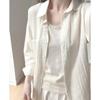 En stock Verde Menta Estilo Mambo Manga Larga Ropa Protectora del Sol Camisa Chaqueta para Mujer Ropa de Verano Holgada Casual Cuello Cardigan Camisa