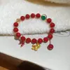 Pulsera Colgante de Caballo con Cuentas de Ágata para el Año del Caballo, Pulsera Versátil Estilo Chino Retro Nuevo, Exquisito Accesorio de Mano de Alta Gama para Mujer