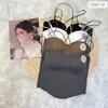 Camisola de Seda de Hielo de Primavera Versátil para Mujer Verano Sexy Interior para Montar Espalda Bonita Copa Fija Base Cuidado Top Chica Picante