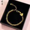Pulsera de Mariposa Dorada Perla Hielo Triturado, Pulsera de Calabaza Corazón Perla de la Suerte, Trébol de Cuatro Hojas Oro Arena, Venta Directa del Fabricante