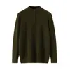 Suéter de Cachemir Puro de Lujo de Alta Gama Baicaierong Otoño/Invierno 2026 para Hombre, Suéter de Cachemir con Cremallera y Cuello Medio Alto