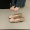 Zapatos de tacón único con faldas, temperamento, para mujer, estilo de noche, zapatos de hada, moda otoño 2026, versátiles, sin cordones, de tacón bajo, zapatos de abuela