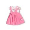 Balabala Ropa Infantil para Niños Traje de Manga Corta para Niños Falda con Tirantes para Niñas Conjunto de Dos Piezas Verano 2025 Nuevo Dulce Bordado