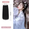 Peluca Hanfu, Extensión de Cabello de Una Pieza Estilo Antiguo, Moño Alto, Cabello Corto, Cabello Rizado de Seda de Maíz para Disfraz Antiguo, Cabello Largo Lacio
