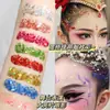 Sombra de Ojos Líquida con Lentejuelas Grande Gel sin Pegamento Brillo Brillo Maquillaje de Apoyo para Conciertos Maquillaje de Escenario Decoración para el Cabello