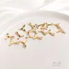 Colgantes de Collares al por Mayor, Colgantes de Cola de Sirena y Ballena Chapados en Oro de 14 Quilates que Conservan el Color, Accesorios para Pulseras, Collares, Pendientes DIY