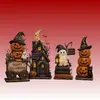 Produto de Madeira Venda Quente Transfronteiriça Abóbora de Halloween Conjunto de Quatro Peças de Madeira para Desktop Ornamento Fornecimento Exclusivo e Atacado do Mercado de Pequenos Produtos de Yiwu