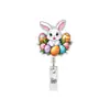 Porta credencial retráctil de Conejo de Pascua, acrílico, caricatura, clip para credencial de personal médico, venta al por mayor