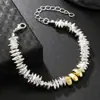 Pulsera Rota de Plata Negra y Piedra Biliar para Hombres, Estilo Coreano, Lujo Ligero, Sensación de Alta Gama, Moda de Nicho, Regalo para Novias, Pulsera Antiestática de Cuentas para Mujeres