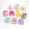 Pin acrílico de dibujos animados biológicos de esquina, parche sin alfiler, horquilla para el cabello para niños, bricolaje, broche de conejo y oso