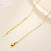 Collar de Acero de Titanio Chapado en Oro Real Cadena Pura Cadena Sola Cadena de Labios que No se Desvanece Cadena con Forma de O Sello de Acero de Marca