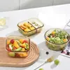 Nueva Lonchera de Vidrio Resistente al Calor, Apta para Microondas, Caja Conservadora de Frescura para Oficinistas, Lonchera Redonda Pequeña Sellada