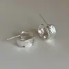 Nuevos Pendientes Anchos de Textura Cóncava-Convexa para Mujer, Pendientes Plegados Únicos y Geniales, Pendientes Irregulares con Textura Martillada para Mujer