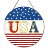 Amazon US Día de la Independencia Artesanías de Madera Colgante Redondo para Puerta Placa Decorativa para Fiesta Festival Pintura
