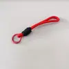 Cordón para Teléfono Móvil de Color Bloqueado de 5 mm, Estilo Corto, Correa de Muñeca Trenzada Gruesa Anudada, Cordón con Llavero de Felpa, Correa Anti-Pérdida