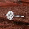 Anillo de Moissanita de Alta Gama con Forma de Huevo, Brillante y de Moda, Popular Anillo de Diamante de Moissanita de Plata de Ley S925, Regalo de Cumpleaños Transfronterizo