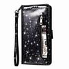 Funda protectora de lujo con cremallera y purpurina para Samsung S21U, funda de cuero con protección para tarjetas A42 A12 M51