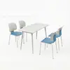 Mesas y Sillas para Cafetería de Estudiantes Escolares, Comedor para Personal de Fábrica de Empresa Comercial, Tienda de Postres y Té de Leche, Juego de Mesa y Sillas de Comedor de Pizarra