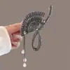 Pinza para el Cabello de Metal para Mujer, Pinza Tiburón de Lujo de Alta Gama, Pasador para Peinados Recogidos, Accesorio para el Cabello con Perlas para la Parte Trasera de la Cabeza
