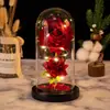 2 Rosas Eternas Cubierta de Vidrio LED El Principito Adornos Creativos para el Día de la Madre Regalo de San Valentín para Novia