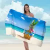 Toalha de Praia Estampada Transfronteiriça, Xale de Praia de Microfibra para Adultos, Toalha de Banho Absorvente de Água de Secagem Rápida, Toalha para Esportes Aquáticos