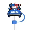 Enano con Bandera Americana Tapón a Prueba de Polvo Accesorio Popular Transfronterizo para Popote Tapa Suave de Goma para Popote Día de la Independencia Universal 10 mm
