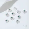 Cobre Plateado que Conserva el Color Incrustado con Plata Pura Espaciador de Circonita Espaciadores en Forma de Serpiente Cuentas Cuadradas Cuentas de Barril Colgante Passepartout Accesorios para Joyería DIY