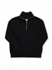 Suéter de Cuello Medio Abierto con Cremallera a Mitad y Líneas en las Cuatro Esquinas Chaqueta Mezclada Estilo Holgado Perezoso Top Tejido Unisex