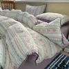 Conjunto de Cuatro Piezas Transpirable de Grado para Maternidad y Bebé para Dormir sin Ropa, Sábana y Funda Nórdica de Algodón Puro de Doble Capa tipo Gasa, Suave como una Nube, Conjunto de Tres o Cuatro Piezas para Dormitorio