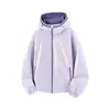 Jaqueta com capuz color block estilo retrô americano para homens e mulheres, nova marca da moda de primavera, casaco casual solto e versátil para casais