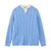 2026 Nuevo Diseño Dos en Uno Moda Casual Juvenil Suéter de Punto para Primavera y Otoño con Cuello Redondo Pulóver
