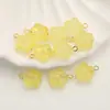 Colgante de Flor de Vidrio con Agujero Recto, Adorno de Flor de Cinco Pétalos, Cuentas Sueltas para Pulsera y Collar DIY, Materiales para Aretes con Borla Estilo Antiguo
