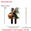 Lanterna de Halloween Elfo Fada Lanterna de Abóbora Caveira Acrílico 2D Decoração Externa com Atmosfera Festiva