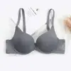 Sutiã sem costura brilhante de fábrica, cor clara, taça B, top sutiã sexy de V profundo para mulheres, lingerie com bojo, primavera e verão