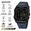 Relógio Transfronteiriço da Marca Sanda Multifuncional Cronometragem À Prova D'água Luminoso Eletrônico Simples Digital em Formato de Barril Relógio Masculino