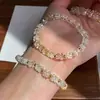 2025 Nova Pulseira de Pérolas de Cristal Contas Design de Nicho Feminino Personalizada Versátil Pulseira Acessórios para Mão Atacado
