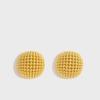 Aretes de Esfera Hueca en Plata y Oro, Aretes de Diseño Nicho de Alta Gama, Mismo Estilo de Zhang Yue'Er, Chapados en Plata, Estilo Lujo Ligero