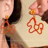 Pendientes Colgantes de Caballo con Carácter de Fortuna de Goteo de Aceite de Aguja Plateada, Estilo Retro de Moda, Pendientes de Gama Alta de Nicho al por Mayor para Mujeres