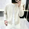 Nuevo cárdigan de punto para hombre estilo vintage de otoño 'old money', chaqueta suéter jacquard unisex casual holgada