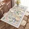 Mantel Estilo Campestre Francés Lujo Ligero Sensación de Alta Gama Impermeable Resistente al Aceite Resistente al Calor Sin Lavar Mantel para Mesa de Comedor Pad de Escritorio de Cuero Pad para Mesa de Café